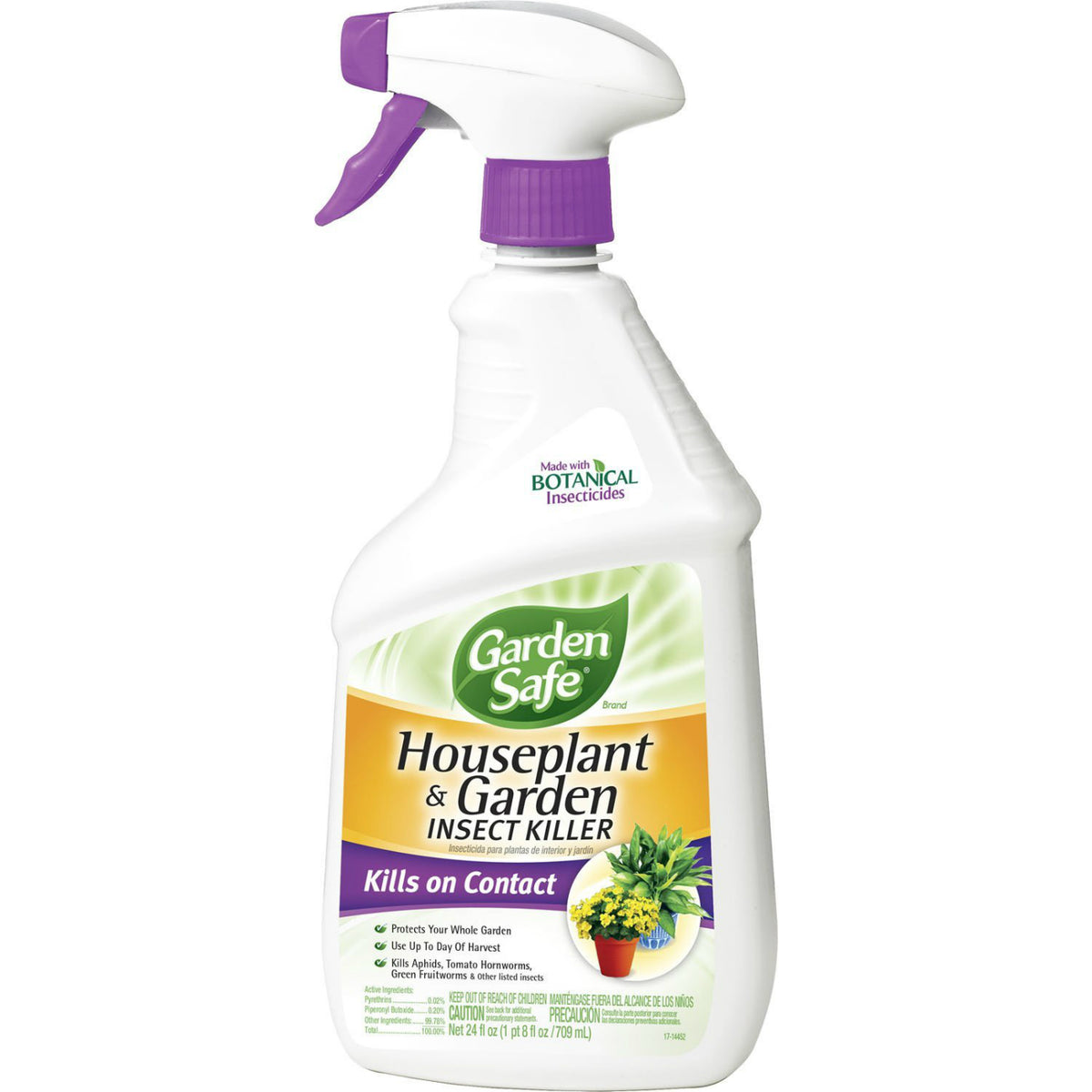 Garden Safe HG-80422 Houseplant & Garden Insect Spray, 24 Oz