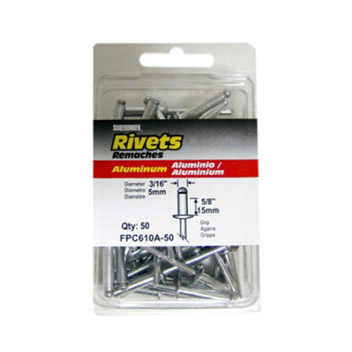 Surebonder® FPC610A-50 Extra Long Aluminum Rivet, 3/16" Dia., 50-Pack