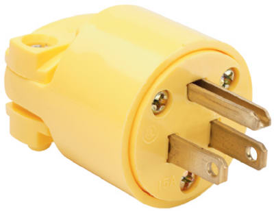 Pass & Seymour 4867YCC10 Commercial Grade Plug, 15A, 125V, Yellow