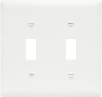 Pass & Seymour 2-Toggle Urea Wall Plate,  2 Gang, White
