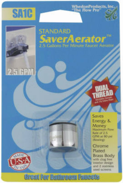 Whedon SA1C Dual Thread Standard SaverAerator, 2.2 GPM