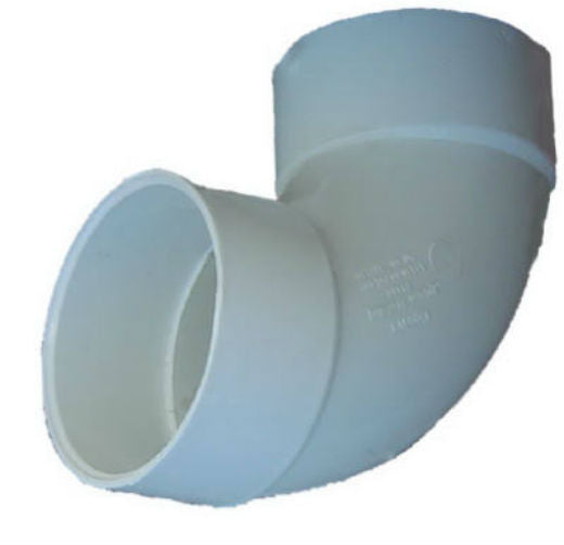 Genova DWV 90-Degree Sanitary Elbow, Schedule 30, Hub x Hub, 3"