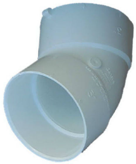 Genova 60630 DWV 45-Degree Schedule 30 Sanitary Elbow, 3"