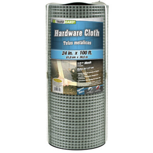 YardGard® 308246B Galvanized Hardware Cloth, 19-Gauge, 1/2" Mesh, 24" x 100'