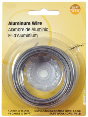 Hillman Fasteners 123113 Aluminum Wire, 50', 18 Gauge