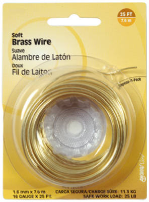 Hillman Fasteners 123120 Wire Brass 75',  28 Gauge