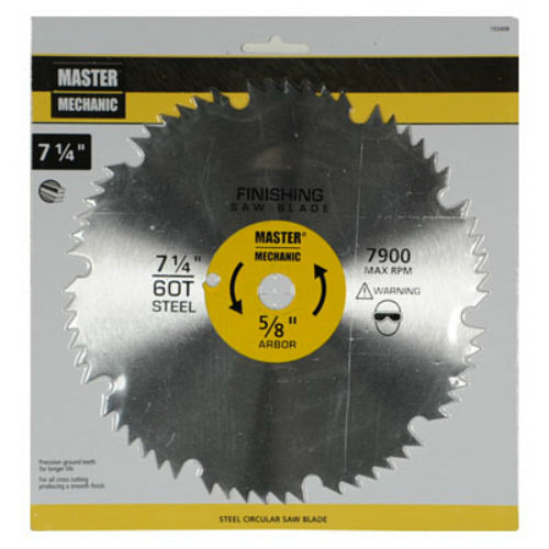 Master Mechanic 155408 Combination Steel Circular Saw Blade, 7-1/4", 60 Teeth