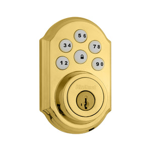 Kwikset® 909-LO3-SMT-CP SmartCode™ Electronic Deadbolt, Polished Brass