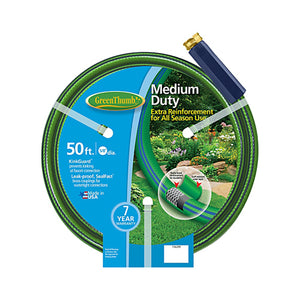 Green Thumb 156-299 Nylon Reinforced Garden Hose, 5/8" x 50', 4 Ply, Medium Duty