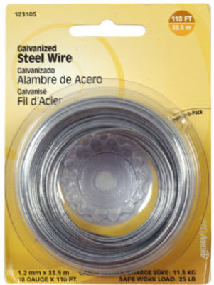 Hillman 123132 Galvanized Steel Wire, 24 Gauge, 100'