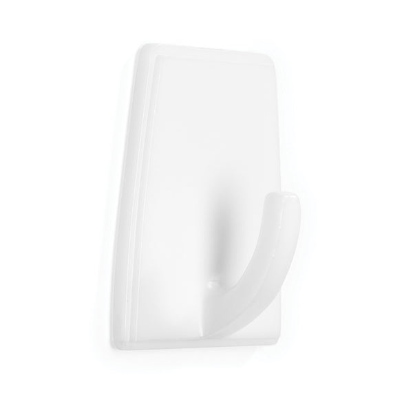Holmz® 01130202.24 Peel N' Stick Plastic Adhesive Closet Hook, White, Large