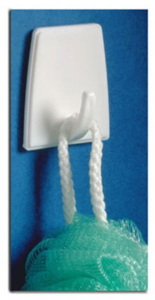 Holmz® 01130202.24 Peel N' Stick Plastic Adhesive Closet Hook, White, Large