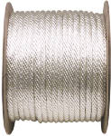 Wellington 10186 Solid Braided Nylon Cord, 1/2" x 250', White