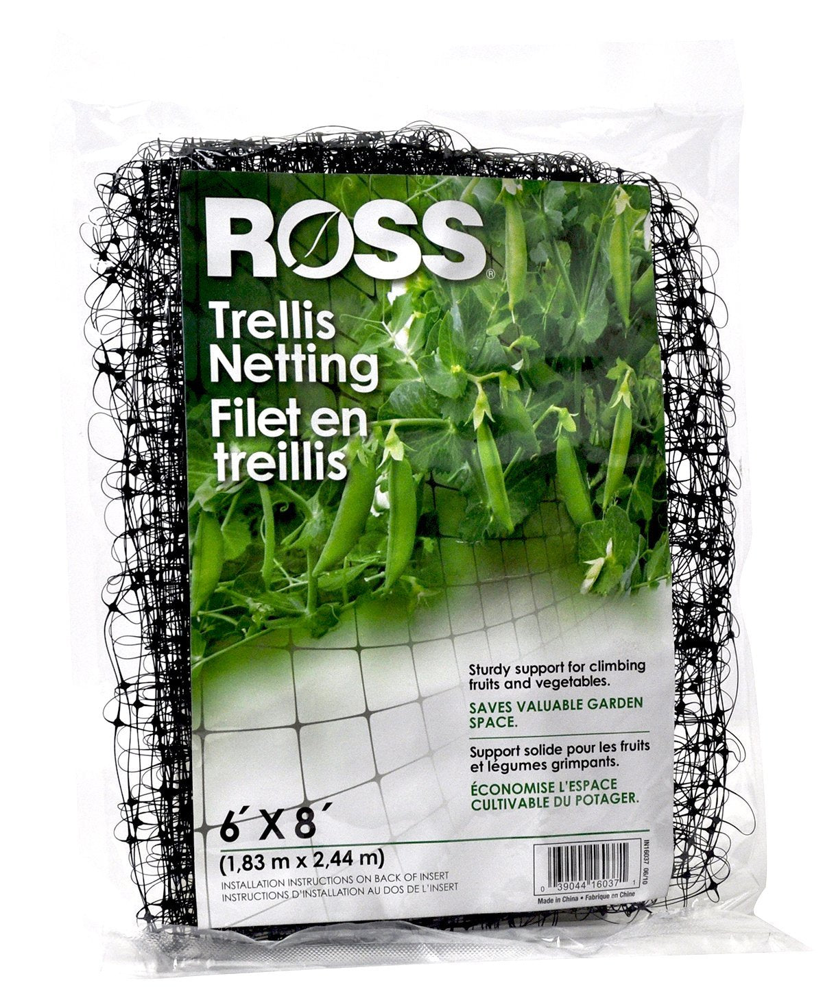 Ross® 16037 Garden Trellis Netting, Square Aperture, 6' x 8'