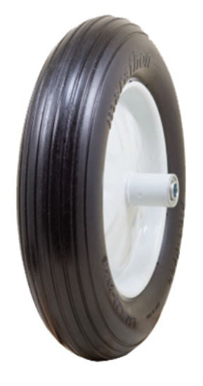 Marathon 00001 Flat Free Wheelbarrow Tire on Wheel, Ribbed Tread, 4.80/4.00-8"