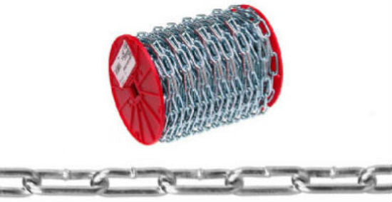Campbell® 0723627 Straight Link Coil Chain, Zinc Plated, 125'