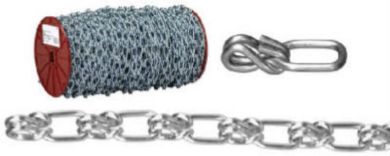 Campbell® 0723427 Lock Link Single Loop Chain, Zinc Plated, 125'