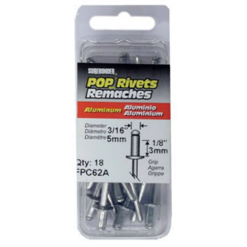 Surebonder® FPC62A Short Aluminum Rivet, 3/16" Dia., 18-Pack