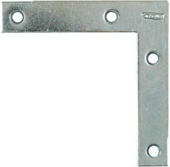 National Hardware® N114-116 Flat Corner Braces with Screws, 4" x 3/4", 4-Pack