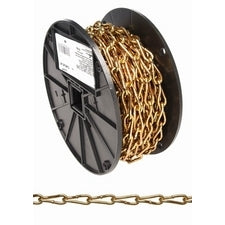 Campbell® 0723167 Twist Link Coil Chain #3, Brass Glo, 50'