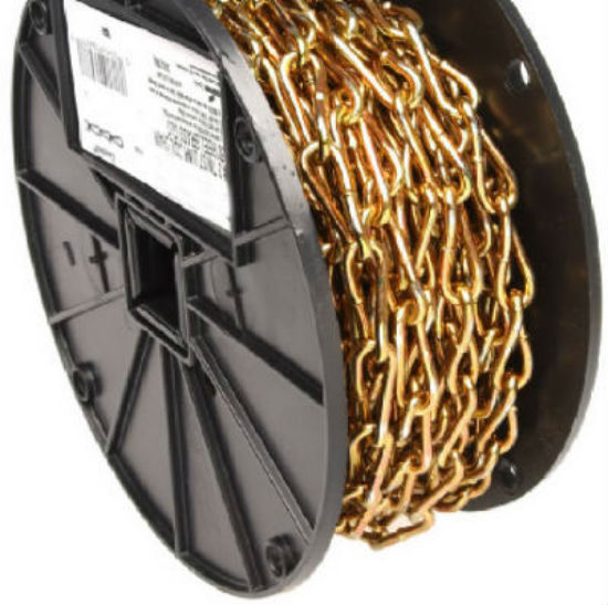 Campbell® 0723167 Twist Link Coil Chain #3, Brass Glo, 50'