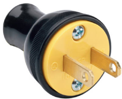 Pass & Seymour Residential Thermoplastic Round Construction Plug, 15A, 125V, Black