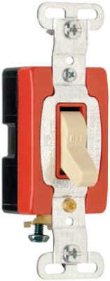 Pass & Seymour Premium Single Pole Toggle Switch, 20A, Ivory