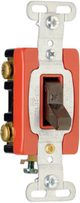 Pass & Seymour Premium Double Pole Toggle Switch, 20A, Brown