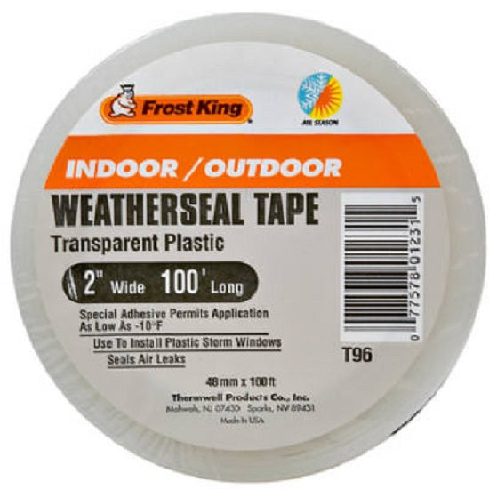 Frost King T96H Indoor & Outdoor Weatherseal Tape, Plastic, 2" x 100'