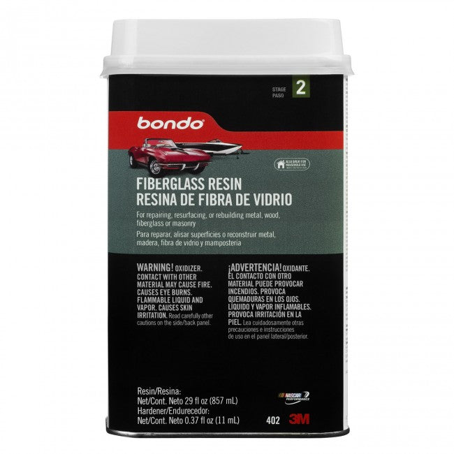 Bondo 402 Fiberglass Resin with Hardener, 1 Qt