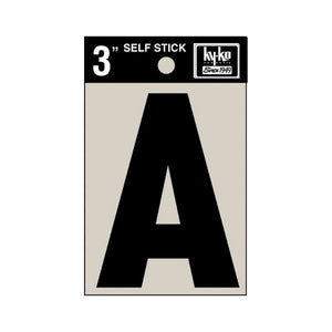 Hy-Ko 30411 Self Stick Vinyl Die Cut Letter A Sign, 3", Black