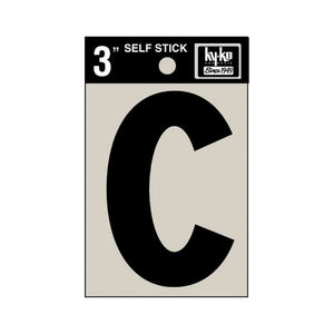 Hy-Ko 30413 Self-Stick Vinyl Die-Cut Letter C Sign, 3", Black