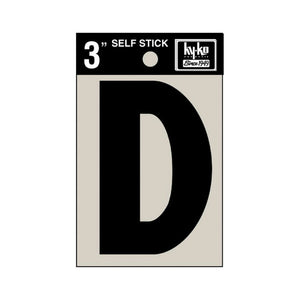 Hy-Ko 30414 Self-Stick Vinyl Die-Cut Letter D Sign, 3", Black