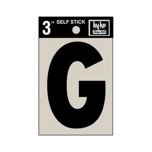 Hy-Ko 30417 Self-Stick Vinyl Die-Cut Letter G Sign, 3", Black