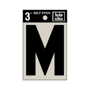 Hy-Ko 30423 Self-Stick Vinyl Die-Cut Letter M Sign, 3", Black