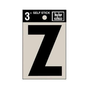 Hy-Ko 30436 Self-Stick Vinyl Die-Cut Letter Z Sign, 3", Black