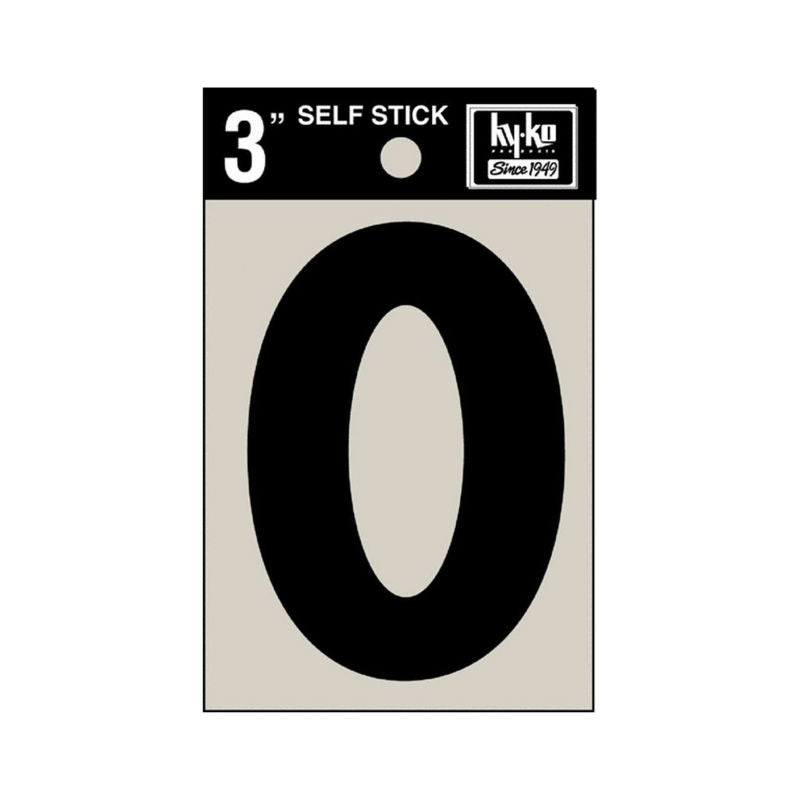 Hy-Ko 30425 Self-Stick Vinyl Die-Cut Letter O Sign, 3", Black