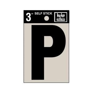 Hy-Ko 30426 Self-Stick Vinyl Die-Cut Letter P Sign, 3", Black