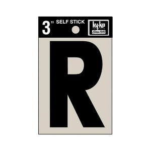 Hy-Ko 30428 Self-Stick Vinyl Die-Cut Letter R Sign, 3", Black