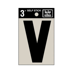 Hy-Ko 30432 Self-Stick Vinyl Die-Cut Letter V Sign, 3", Black