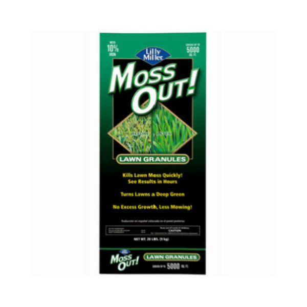 Lilly Miller 100099164 Moss Out Lawn Granules, 20 Lb