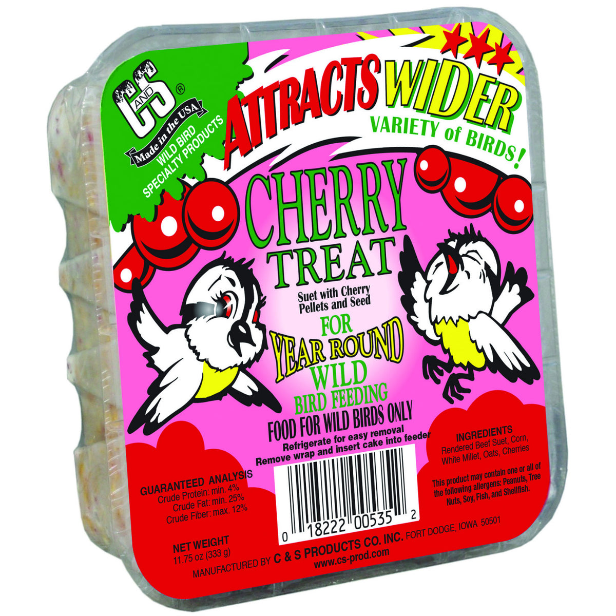 C&S® 12535 Cherry Treat Suet Cake, 11.75 Oz