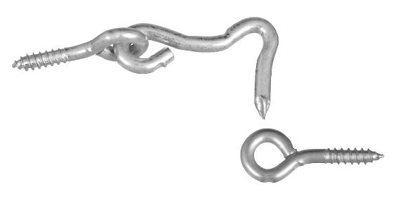 National Hardware® N117-820 Steel Hook & Eye, 1", Zinc Plated, 2-Pack