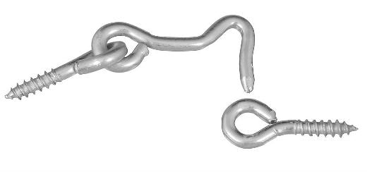 National Hardware® N117-853 Steel Hook & Eye, 1-1/2", Zinc Plated, 2-Pack