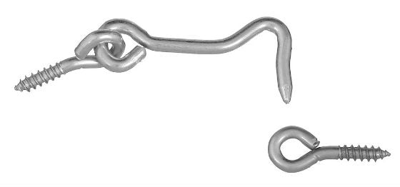 National Hardware® N117-911 Steel Hook & Eye, 2", Zinc Plated, 2-Pack