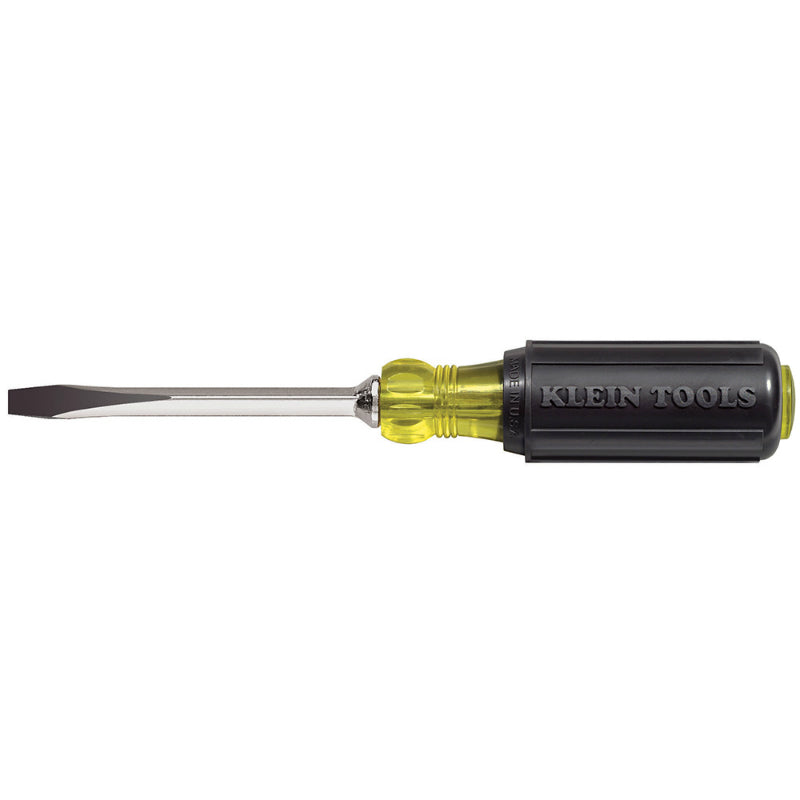 Klein Tools 600-4 Cushion Grip Keystone-Tip Screwdriver, 1/4" x 4"