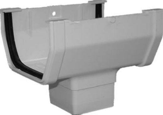 Genova RW104 Vinyl Gutter Drop Outlet, White