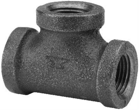 Anvil® 8700121455 Reducing Tee, Black, 3/4" x 1/2" x 3/4"