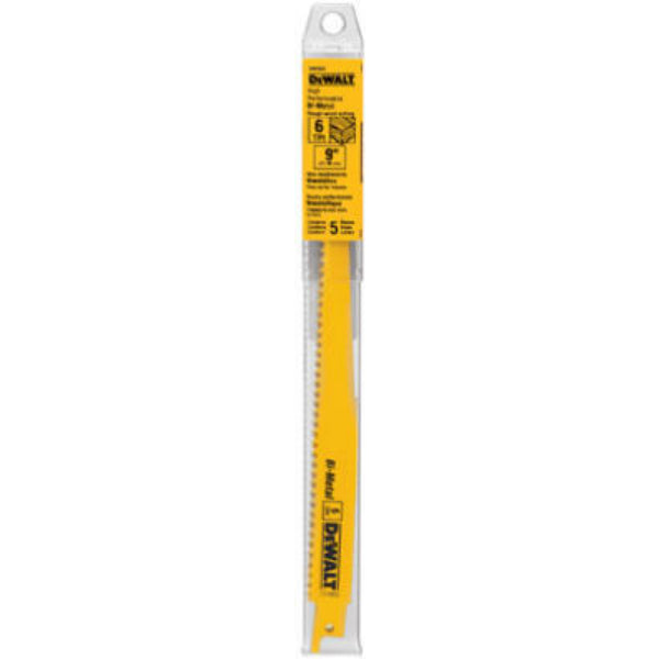 DeWalt® DW4806B25 Straight Back Bi-Metal Reciprocating Saw Blade, 10 TPI, 6"