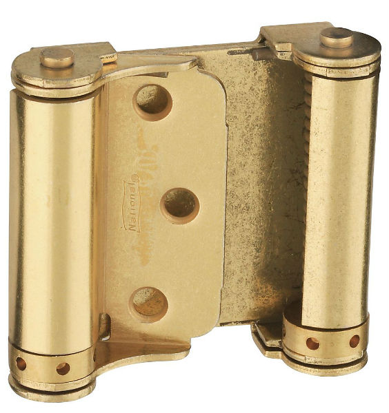 National Hardware® N115-303 Double-Acting Spring Hinges, 3", Dull Brass, 2-Pack